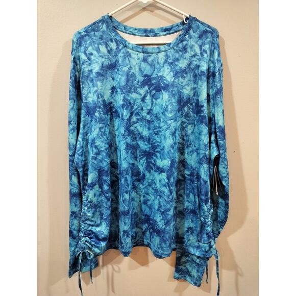 Silver Bait UPF 50+ Performance Long Sleeve Fishing Shirt Blue Camo 2X - Picture 1 of 7